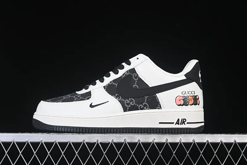 All categories Nk Air Force 1 Air Force series Nk Air Force 1 Low Air Force low-top Nike Air Force 1'07 Low Gucci joint white and black fabric Air Force 1 low-top casual sneakers SC0601-571